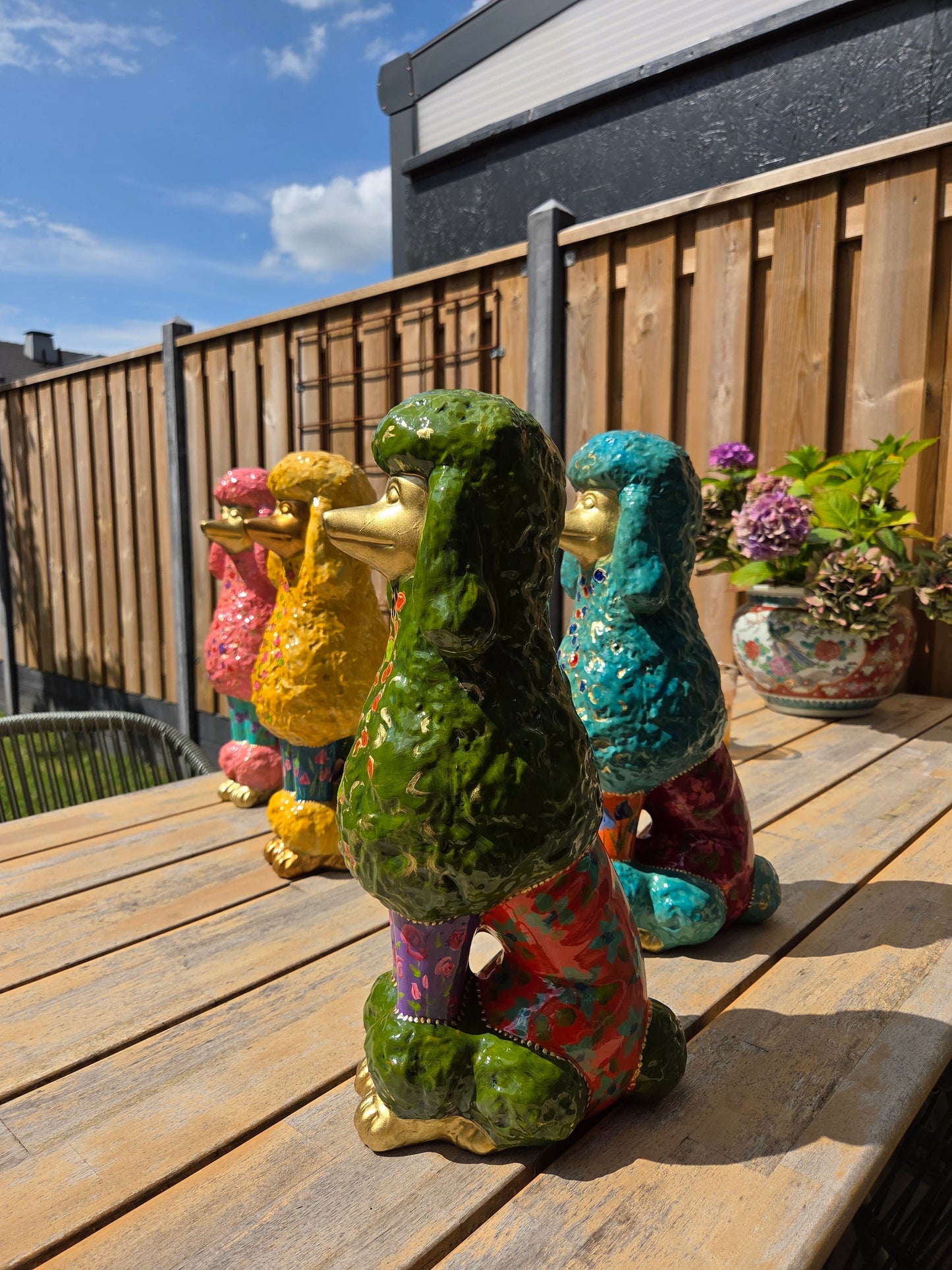 Poedellampenvoet turquoise