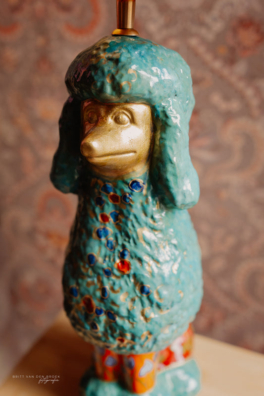 Poedellampenvoet turquoise