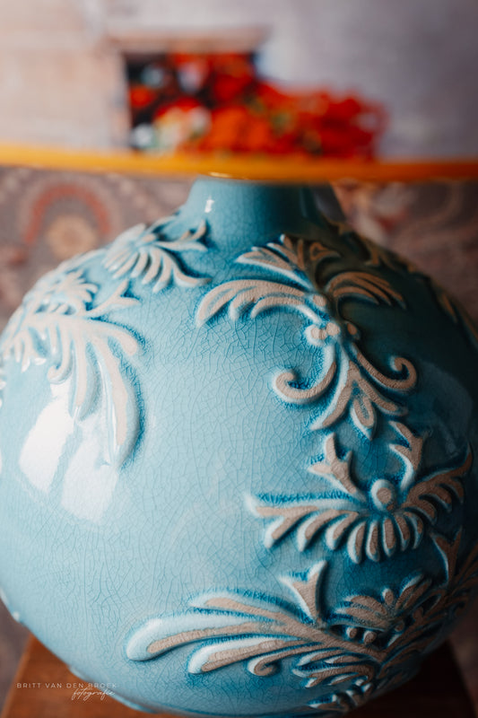 Grote turquoise lampenvoet