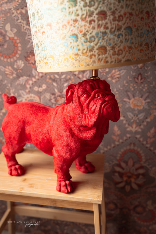Lampenvoet hond fuchsia