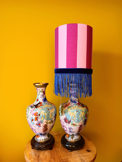 Cloissoné-vaaslampenvoet met bloemen