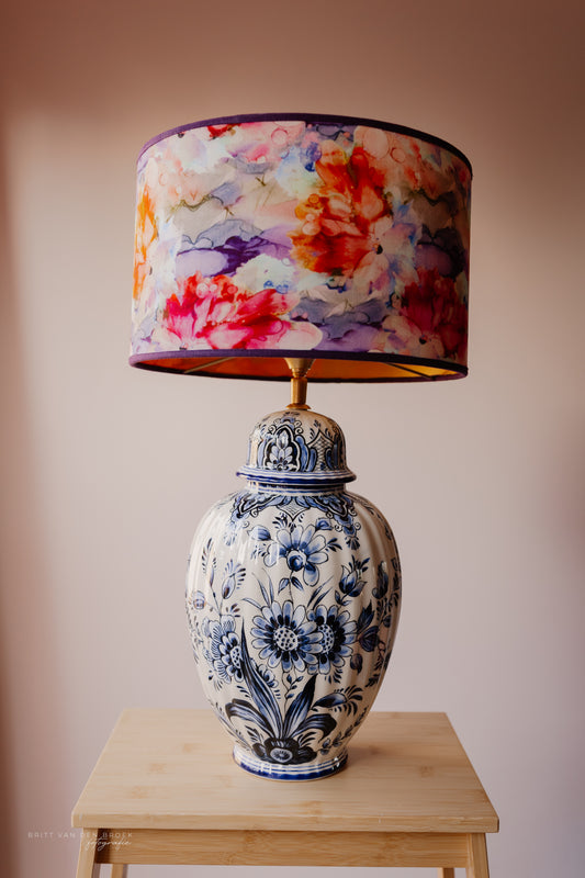 Grote Delftsblauwe dekselvaaslamp