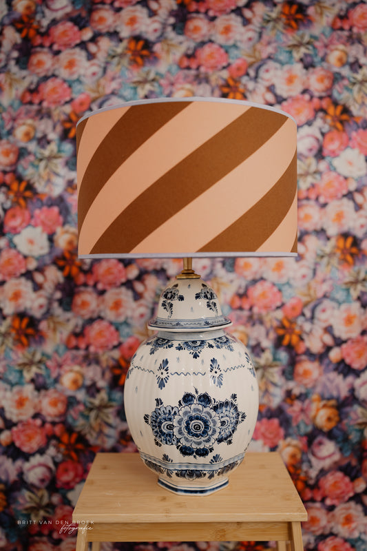 Grote Delftsblauwe dekselvaaslampenvoet (rechts)