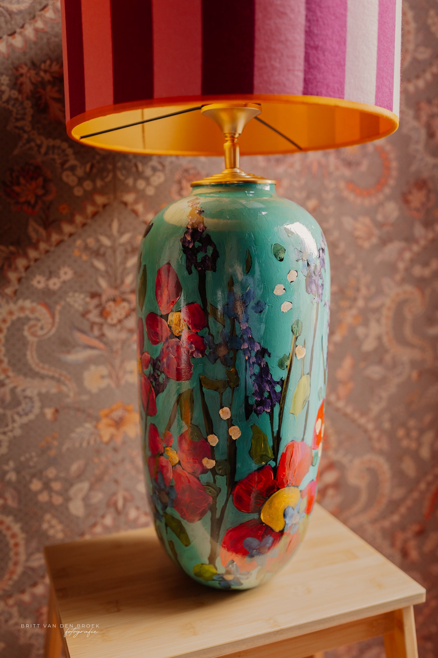 Grote handgeschilderde lampenvoet