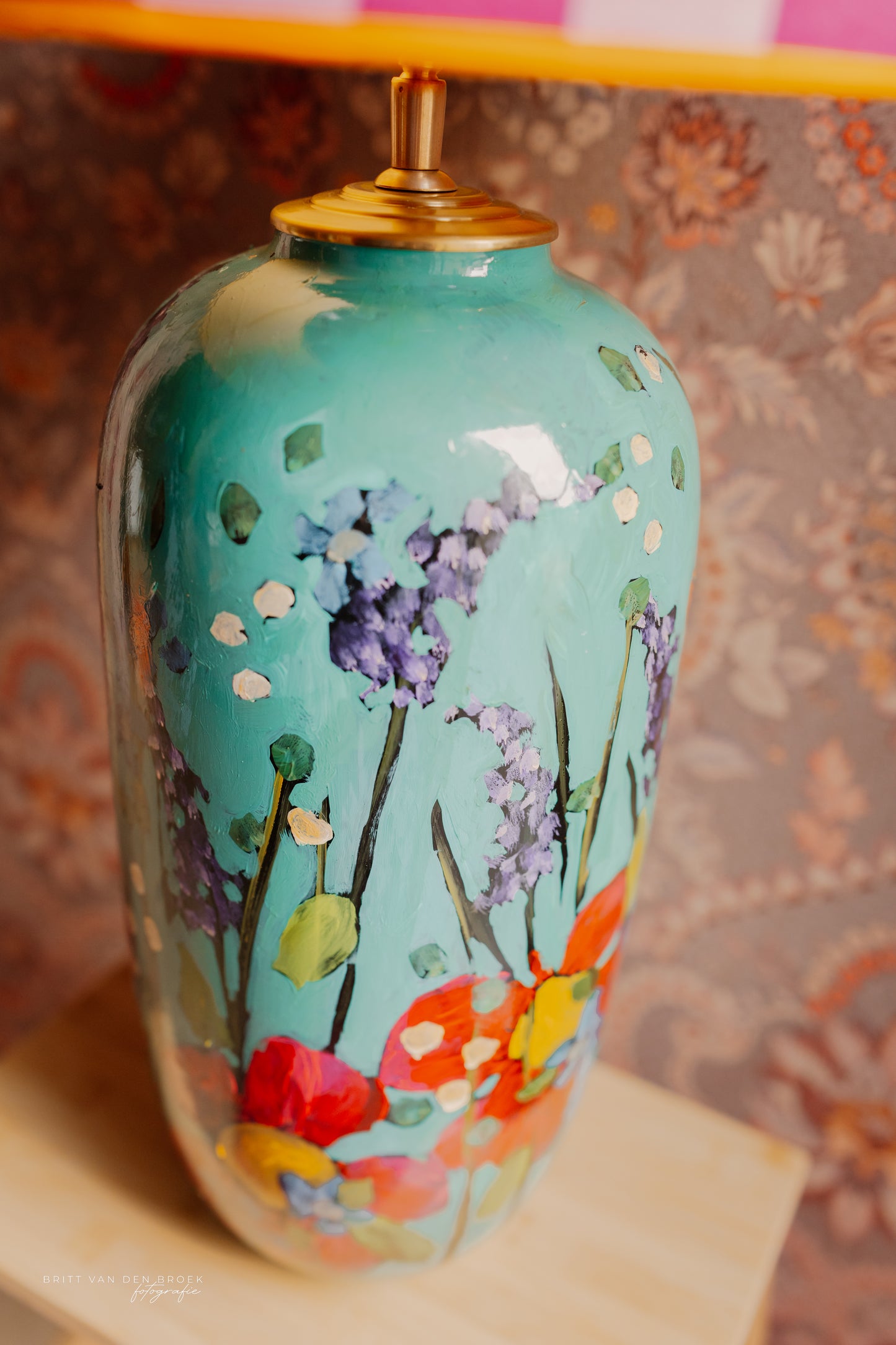 Grote handgeschilderde lampenvoet