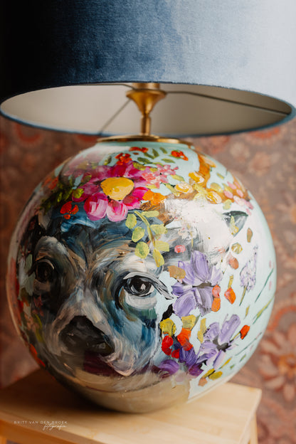 Grote handgeschilderde lampenvoet