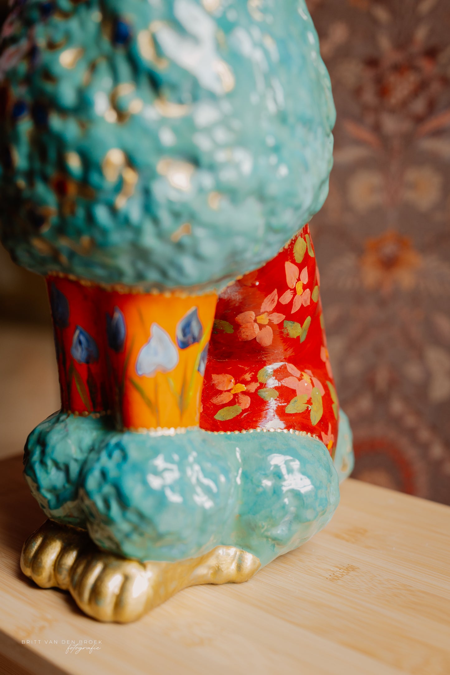 Poedellampenvoet turquoise