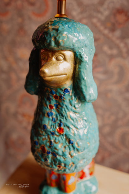 Poedellampenvoet turquoise