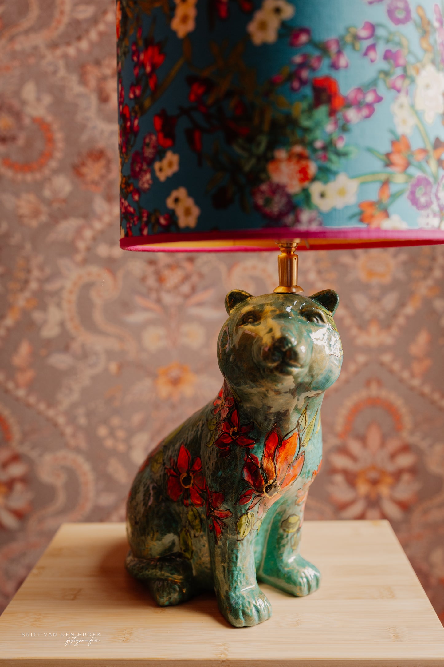 Handgeschilderde tijgerlampenvoet