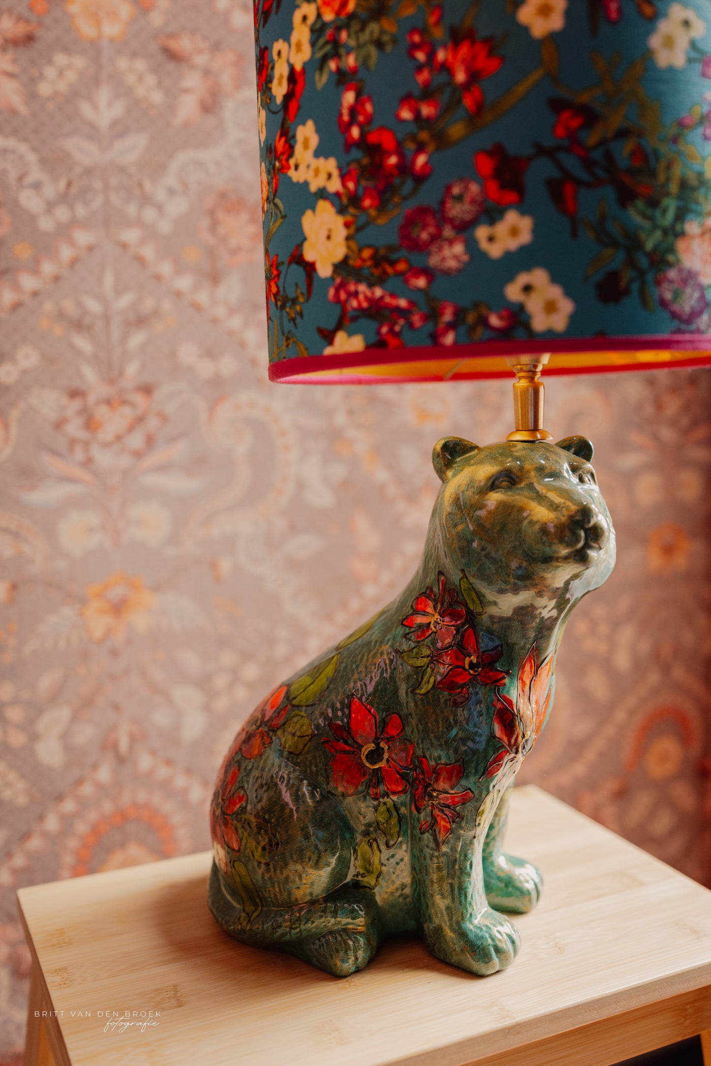 Handgeschilderde tijgerlampenvoet