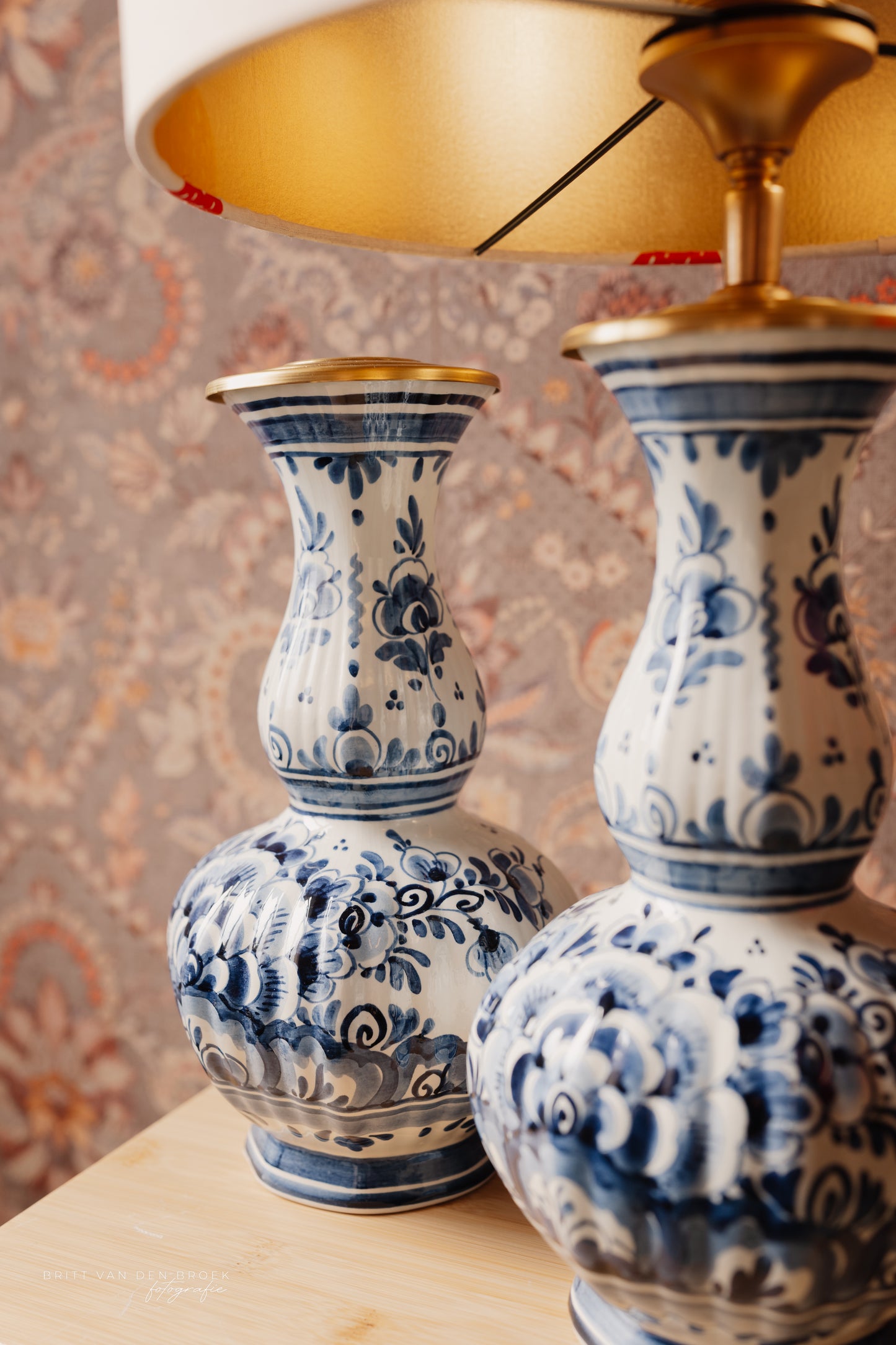 Delftsblauwe lampenvoet (links)
