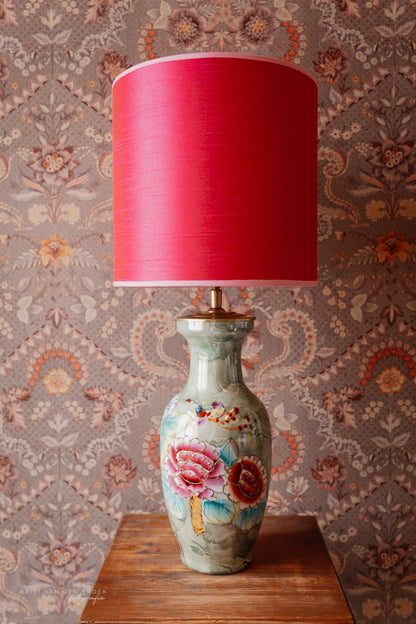 Grote lampenvoet met bloemen en vogels