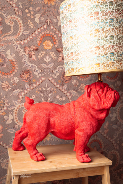 Lampenvoet hond fuchsia