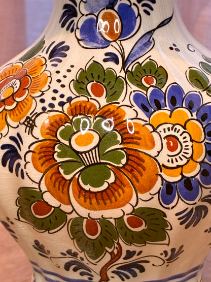 Delftsblauwe lampenvoet met kleuren