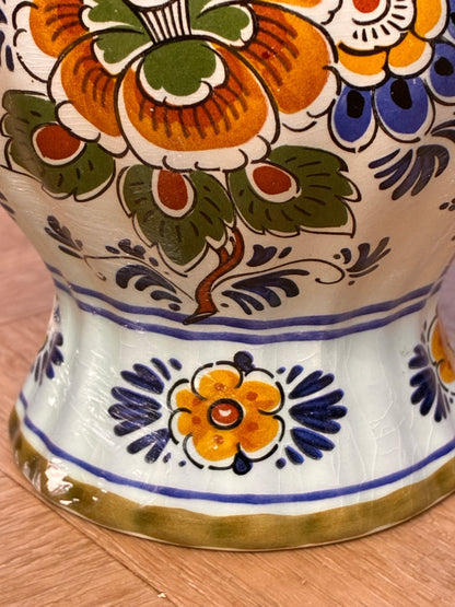 Delftsblauwe lampenvoet met kleuren