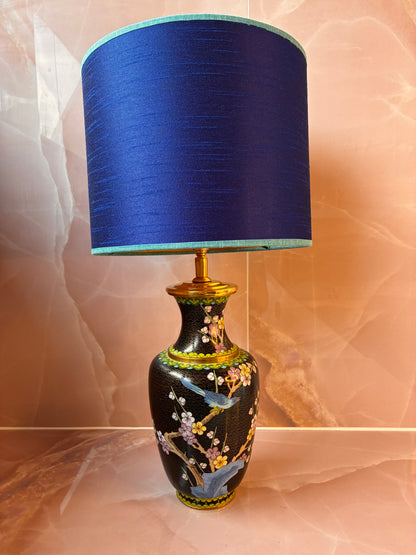 Cloissoné-vaaslampenvoet zwart