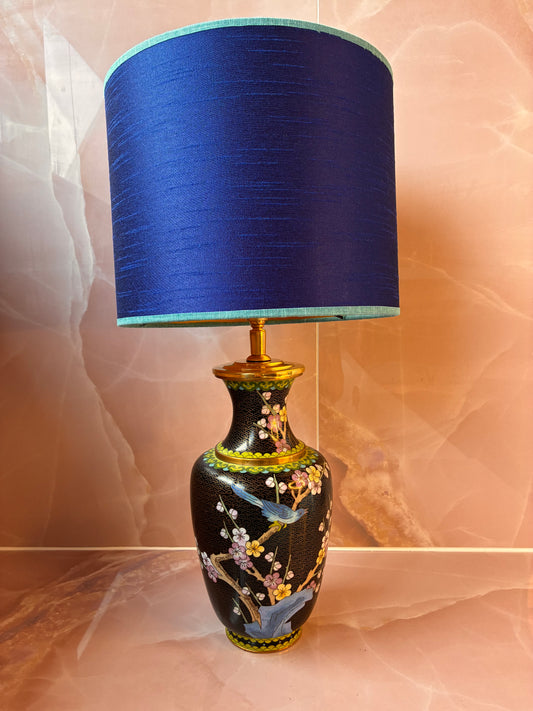 Cloissoné-vaaslampenvoet zwart