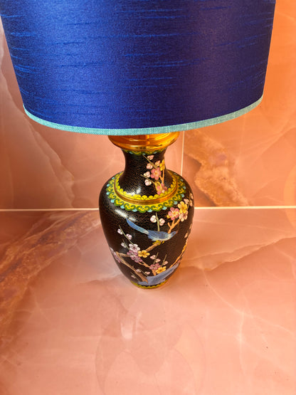 Cloissoné-vaaslampenvoet zwart