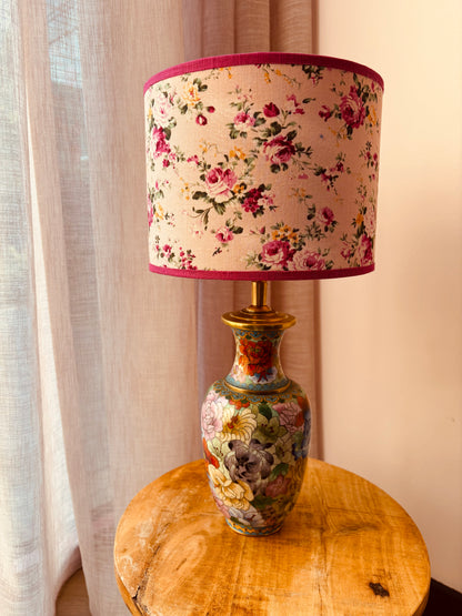 Lampenvoet cloissoné-vaas gekleurde bloemen