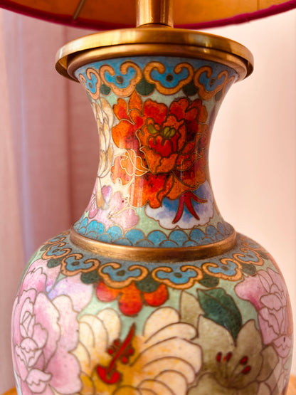 Lampenvoet cloissoné-vaas gekleurde bloemen
