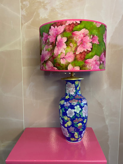 Lampenvoet bloemen divers blauw roze