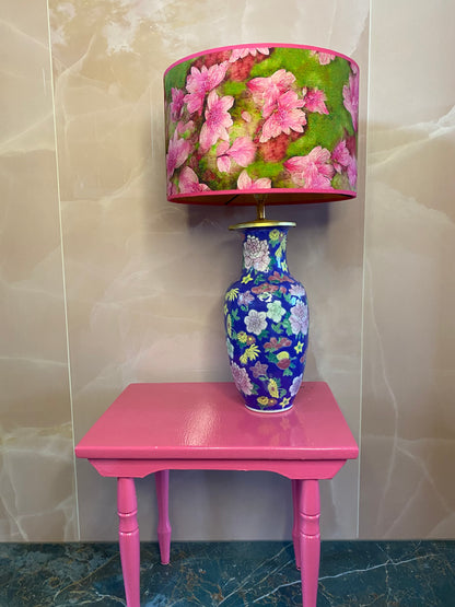 Lampenvoet bloemen divers blauw roze