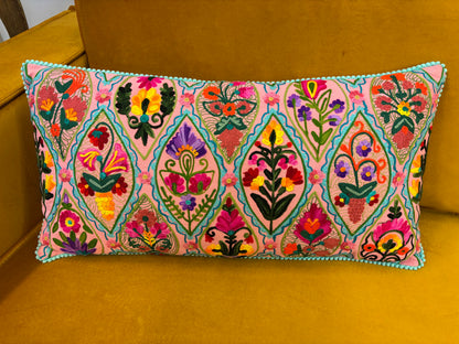 Kussen canvas bloemen