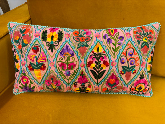 Kussen canvas bloemen