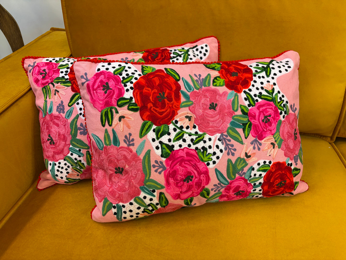 Kussen canvas bloemen