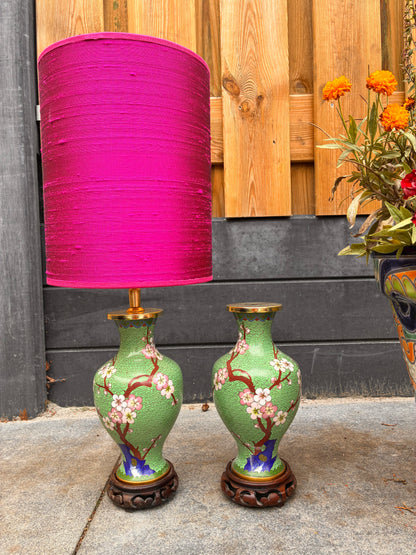 Groene cloissoné-lampenvoet (rechts)