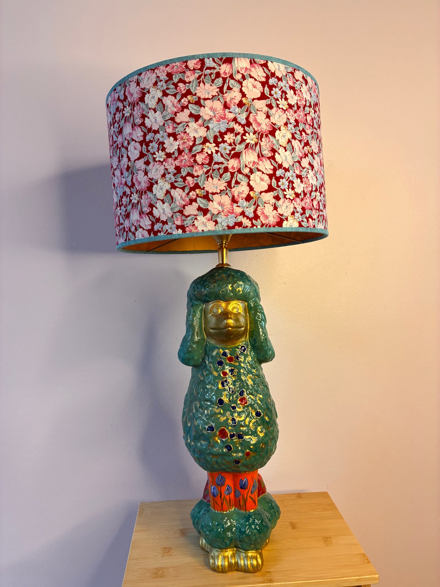 Poedellampenvoet turquoise