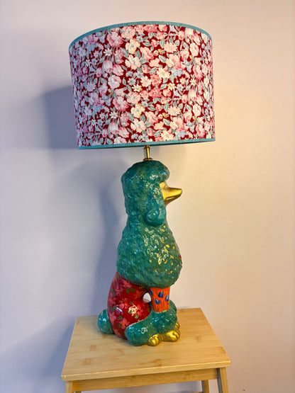 Poedellampenvoet turquoise
