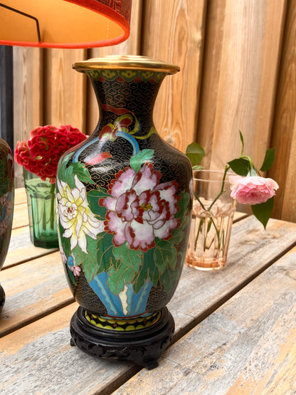 Lampenvoet cloissoné-vaas (rechts)