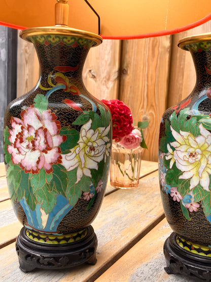 Lampenvoet cloissoné-vaas (rechts)