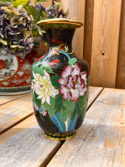 Lampenvoet cloissoné-vaas (rechts)