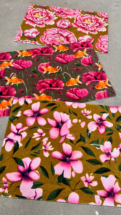 Fleurige deurmat met goudvissen