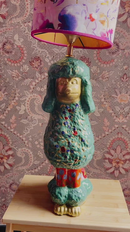 Poedellampenvoet turquoise