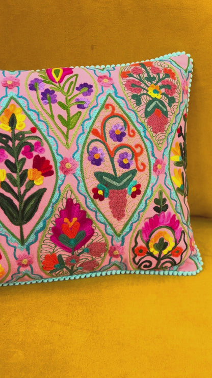 Kussen canvas bloemen