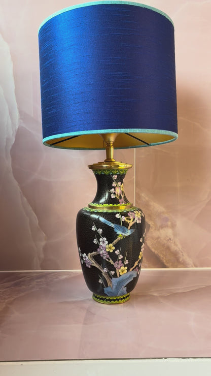 Cloissoné-vaaslampenvoet zwart