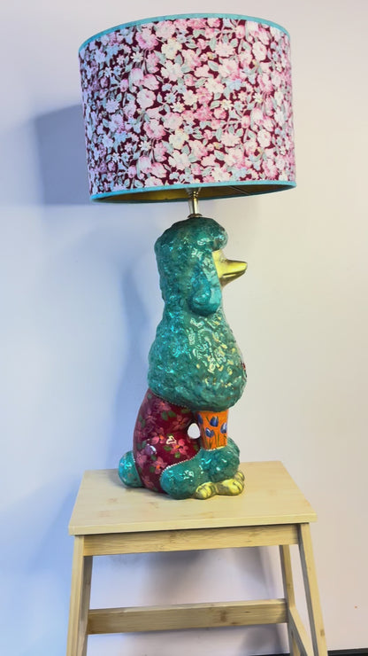 Poedellampenvoet turquoise