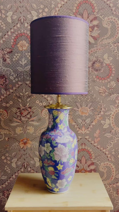 Lampenvoet bloemen divers blauw roze