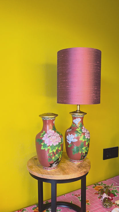 Lampenvoet cloissoné-vaas (links)