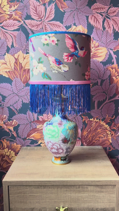 Cloissoné-vaaslampenvoet met bloemen